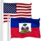 G128 Combo Pack: American USA Flag 3x5 Ft & Haiti Flag 3x5 Ft, Both Printed 150D Polyester, Indoor/Outdoor, Brass Grommets
